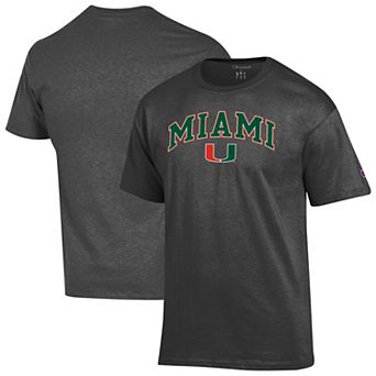 Men's Champion Charcoal Miami Hurricanes Arch Over Logo T-Shirt