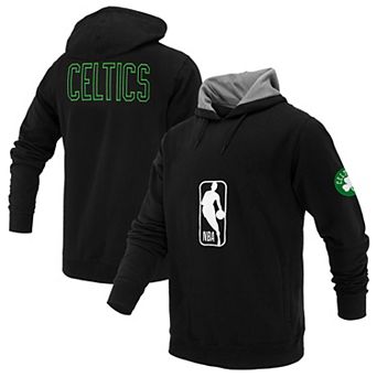Unisex FISLL Black Boston Celtics Logoman Shadow Collection Pullover Hoodie