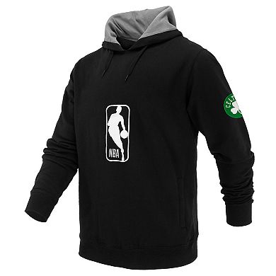 Unisex FISLL Black Boston Celtics Logoman Shadow Collection Pullover Hoodie