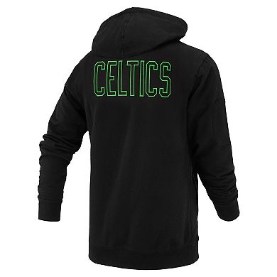 Unisex FISLL Black Boston Celtics Logoman Shadow Collection Pullover Hoodie