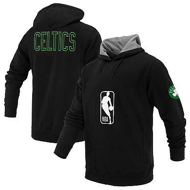Unisex FISLL Black Boston Celtics Logoman Shadow Collection Pullover Hoodie