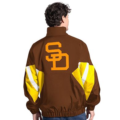 Men's�Starter Brown San Diego Padres Cooperstown Chief Half-Zip Pullover
