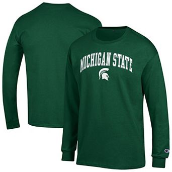 Men's Champion Green Michigan State Spartans Arch Over Logo Long Sleeve T-Shirt