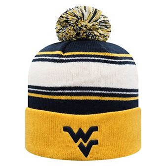 Men's Top of the World Navy West Virginia Mountaineers Ambient Cuffed Knit Hat with Pom