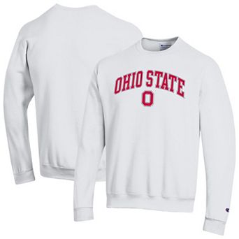 Men's Champion White Ohio State Buckeyes Arch Over Logo Pullover Sweatshirt