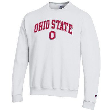 Men's Champion White Ohio State Buckeyes Arch Over Logo Pullover Sweatshirt