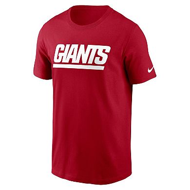 Men's Nike Red New York Giants Team Wordmark Essential T-Shirt