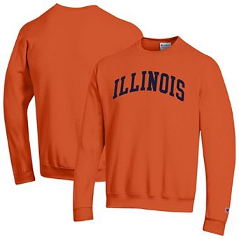 Men's Champion Orange Illinois Fighting Illini Basic Arch Fleece Pullover Sweatshirt