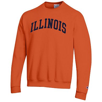 Men's Champion Orange Illinois Fighting Illini Basic Arch Fleece Pullover Sweatshirt