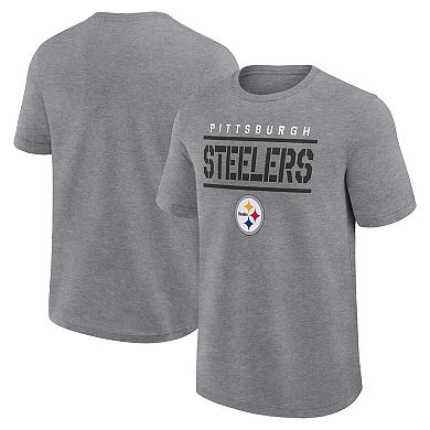 Men's Fanatics Heather Gray Pittsburgh Steelers Big & Tall Top Notch T-Shirt