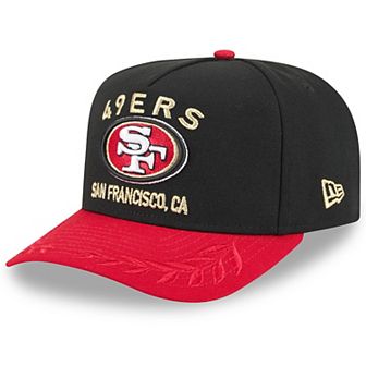 Youth New Era Black/Scarlet San Francisco 49ers 2025 NFL Draft A-Frame 9FIFTY Snapback Hat