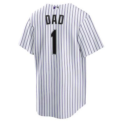 Men's Nike White Colorado Rockies #1 Dad Home Replica Jersey