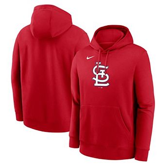 Men's Nike Red St. Louis Cardinals Logo Club Fleece Pullover Hoodie
