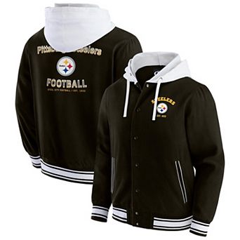 Men's Darius Rucker Collection by Fanatics Black Pittsburgh Steelers Full-Snap Hoodie Jacket