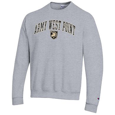 Men's Champion Heather Gray Army Black Knights Arch Over Logo Pullover Sweatshirt