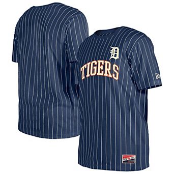 Men's New Era Navy Detroit Tigers Throwback Pinstripe T-Shirt