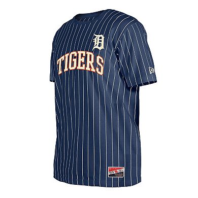 Men's New Era Navy Detroit Tigers Throwback Pinstripe T-Shirt
