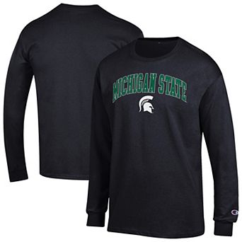 Men's Champion Black Michigan State Spartans Arch Over Logo Long Sleeve T-Shirt