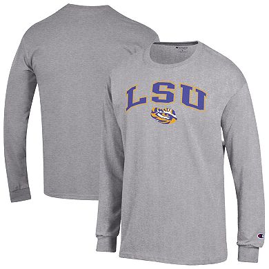 Men's�Champion Heather Gray LSU Tigers Arch Over Logo Long Sleeve T-Shirt