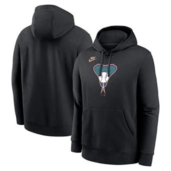 Men's Nike Black Arizona Diamondbacks Cooperstown Collection Logo Club Pullover Hoodie