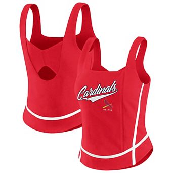 Women's WEAR by Erin Andrews Red St. Louis Cardinals Square Neck Tank Top