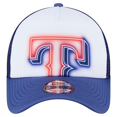 Toddler New Era White/Royal Texas Rangers Painted A-Frame 9FORTY Trucker Adjustable Hat