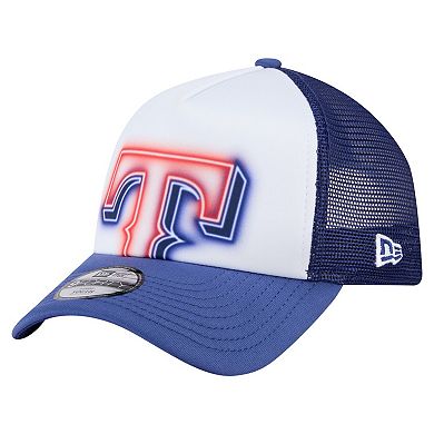 Toddler New Era White/Royal Texas Rangers Painted A-Frame 9FORTY Trucker Adjustable Hat
