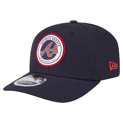 Men's New Era Navy Atlanta Braves Circle Patch 9SEVENTY Stretch
