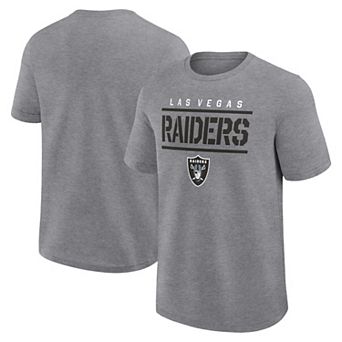 Men's Fanatics Heather Gray Las Vegas Raiders Big & Tall Top Notch T-Shirt