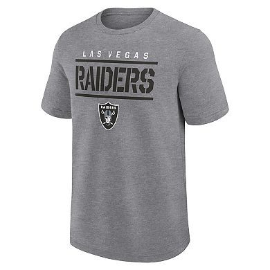 Men's Fanatics Heather Gray Las Vegas Raiders Big & Tall Top Notch T-Shirt