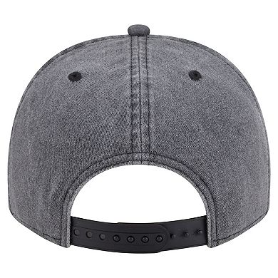 Men's New Era Charcoal New Jersey Devils Throwback Washed A-Frame Pre-Curved 9FIFTY Snapback Hat
