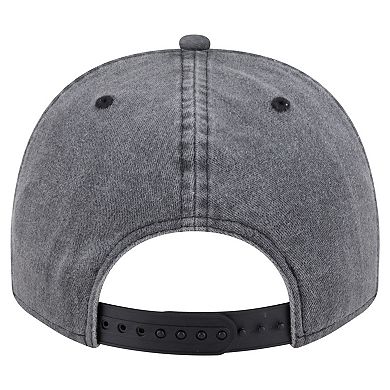 Men's New Era Charcoal LA Clippers Throwback Washed Pre-Curved 9FIFTY Snapback Hat