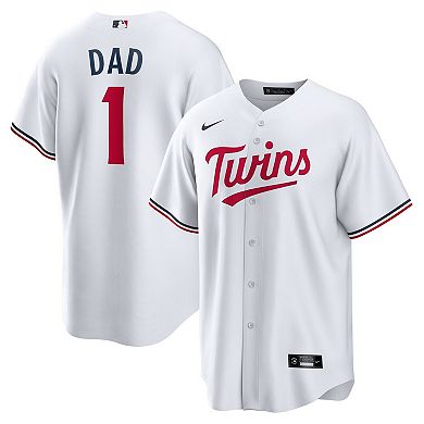 Men's Nike White Minnesota Twins #1 Dad Home Replica Jersey