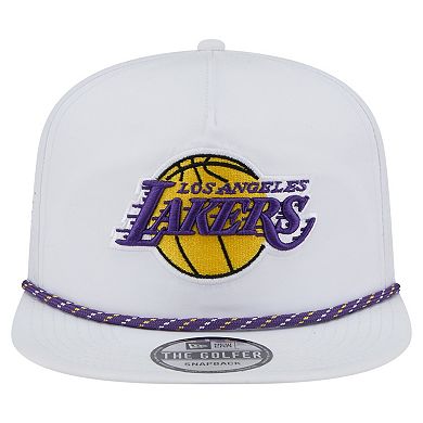 Men's New Era White Los Angeles Lakers Performance Rope Golfer Adjustable Hat