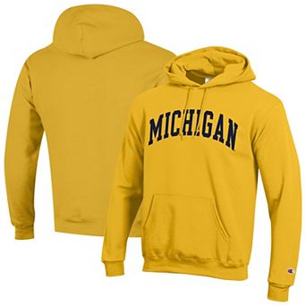 Men's Champion Maize Michigan Wolverines Basic Arch Fleece Pullover Hoodie
