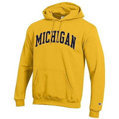 Men's Champion Maize Michigan Wolverines Basic Arch Fleece Pullover Hoodie