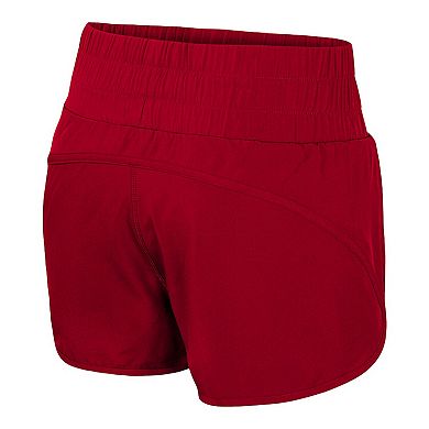 Women's Colosseum Scarlet Ohio State Buckeyes Stop By Smocked High Waist Shorts