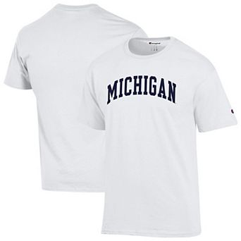 Men's Champion White Michigan Wolverines Basic Arch T-Shirt