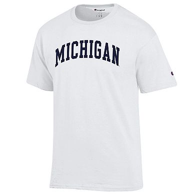 Men's Champion White Michigan Wolverines Basic Arch T-Shirt