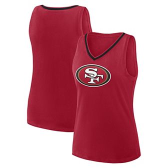 Women's Scarlet San Francisco 49ers Plus Size Stellar Win V-Neck Tank Top