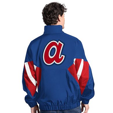 Men's Starter Royal Atlanta Braves Cooperstown Chief Half-Zip Pullover