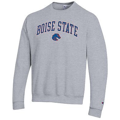 Men's�Champion Heather Gray Boise State Broncos Arch Over Logo Pullover Sweatshirt