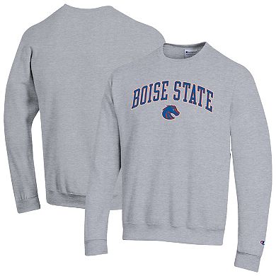 Men's�Champion Heather Gray Boise State Broncos Arch Over Logo Pullover Sweatshirt