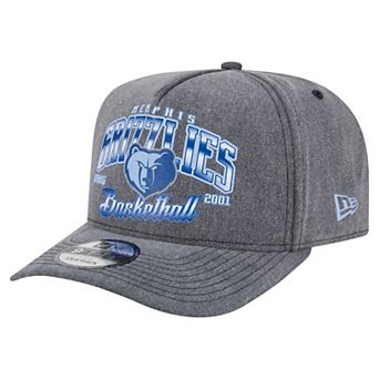 Men's New Era Charcoal Memphis Grizzlies Throwback Washed Pre-Curved 9FIFTY Snapback Hat