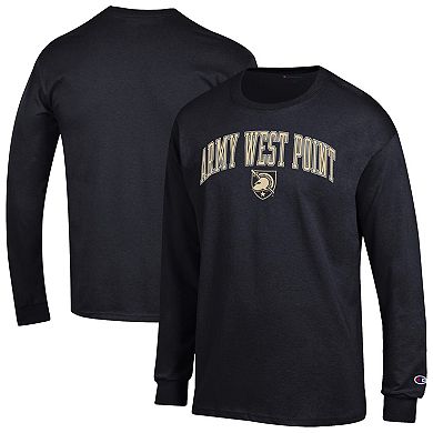 Men's Champion Black Army Black Knights Arch Over Logo Long Sleeve T-Shirt