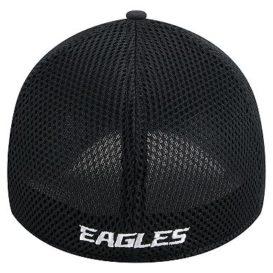 Men's New Era Black Philadelphia Eagles Game Day Linear 39THIRTY Flex Hat