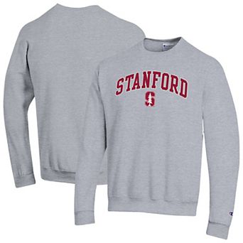 Men's Champion Heather Gray Stanford Cardinal Arch Over Logo Pullover Sweatshirt