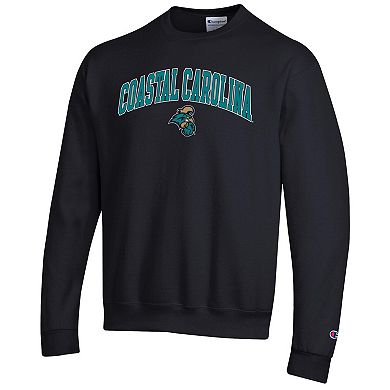 Men's Champion Black Coastal Carolina Chanticleers Arch Over Logo Pullover Sweatshirt