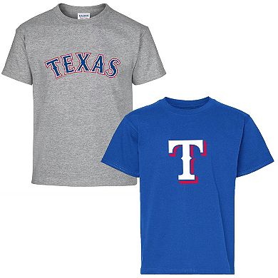 Youth Soft as a Grape Royal/Gray Texas Rangers Two-Pack T-Shirt Set