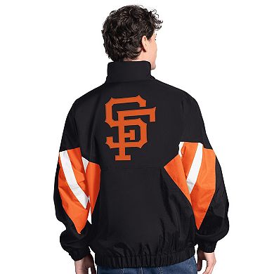Men's Starter Black San Francisco Giants Cooperstown Chief Half-Zip Pullover